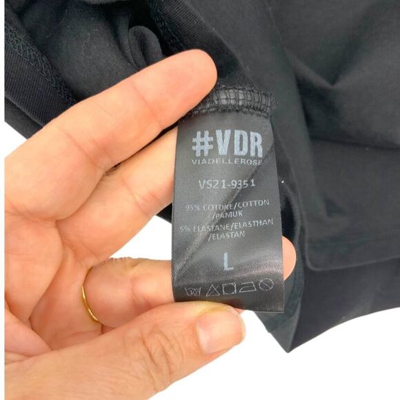 Via Delle Rose Siyah T Shirt Black Size Large NWOT - Picture 8 of 10